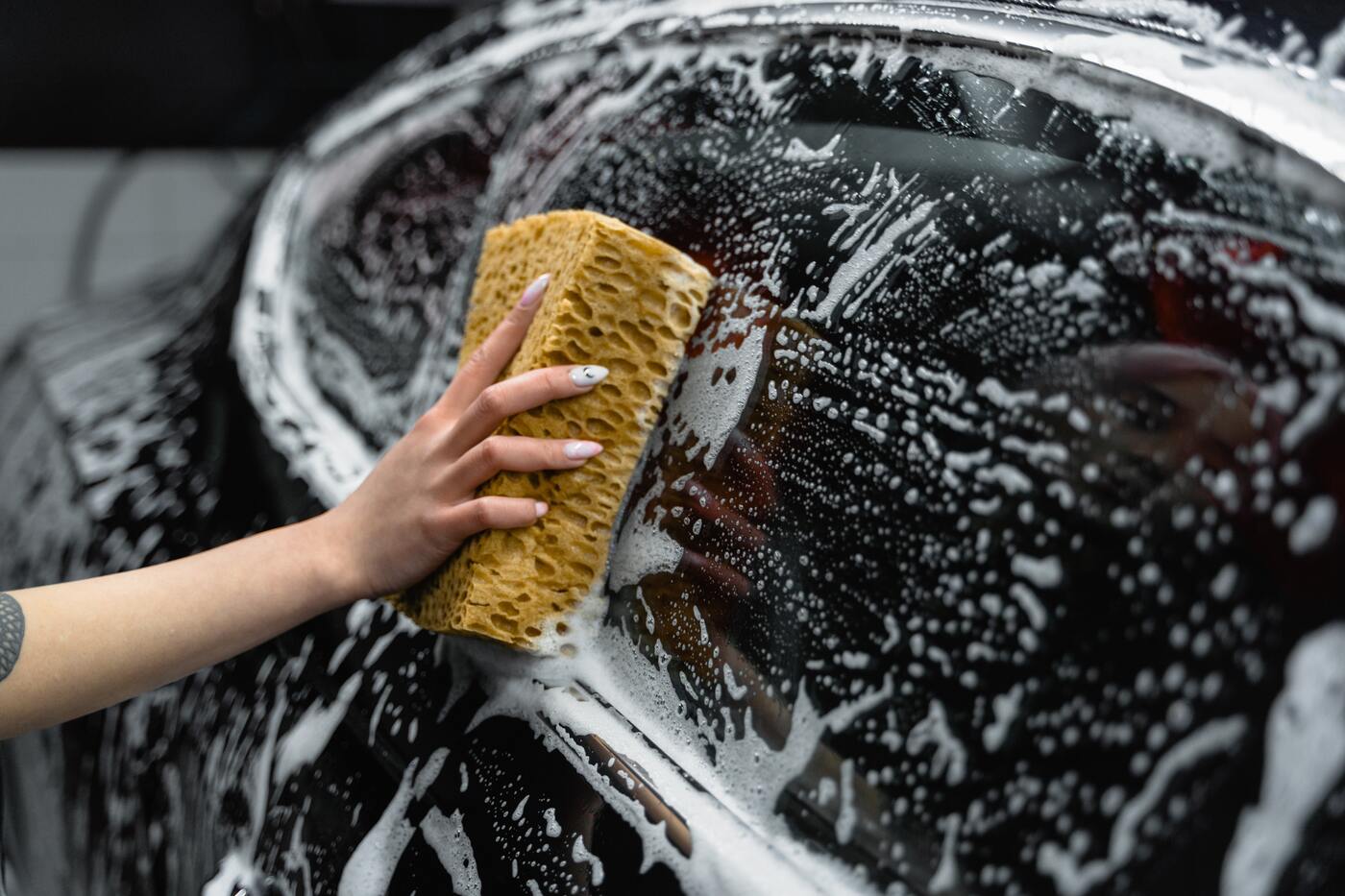 Washing car