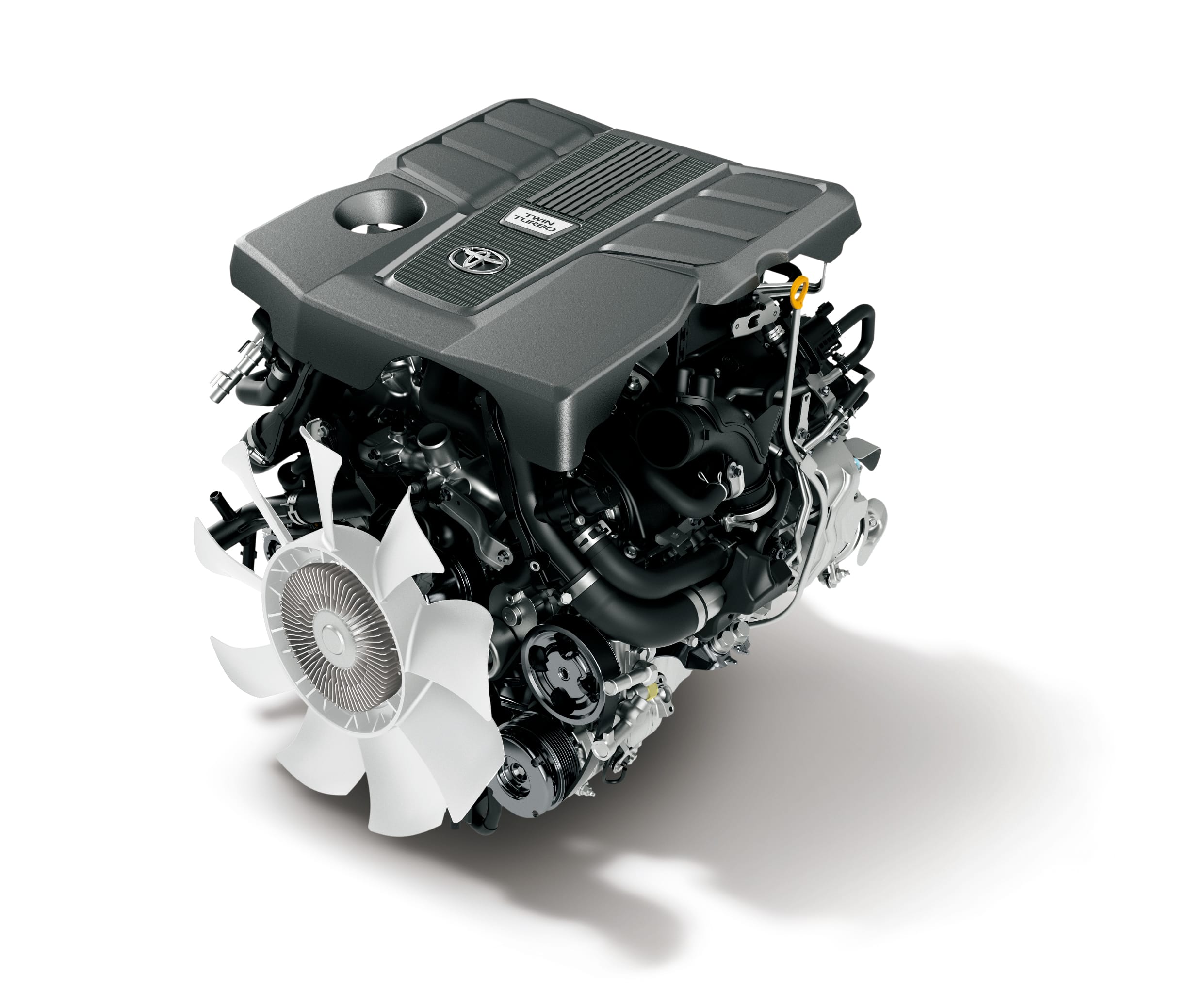 3.5L V6 twin-turbo diesel engine on the Land Cruiser 300
