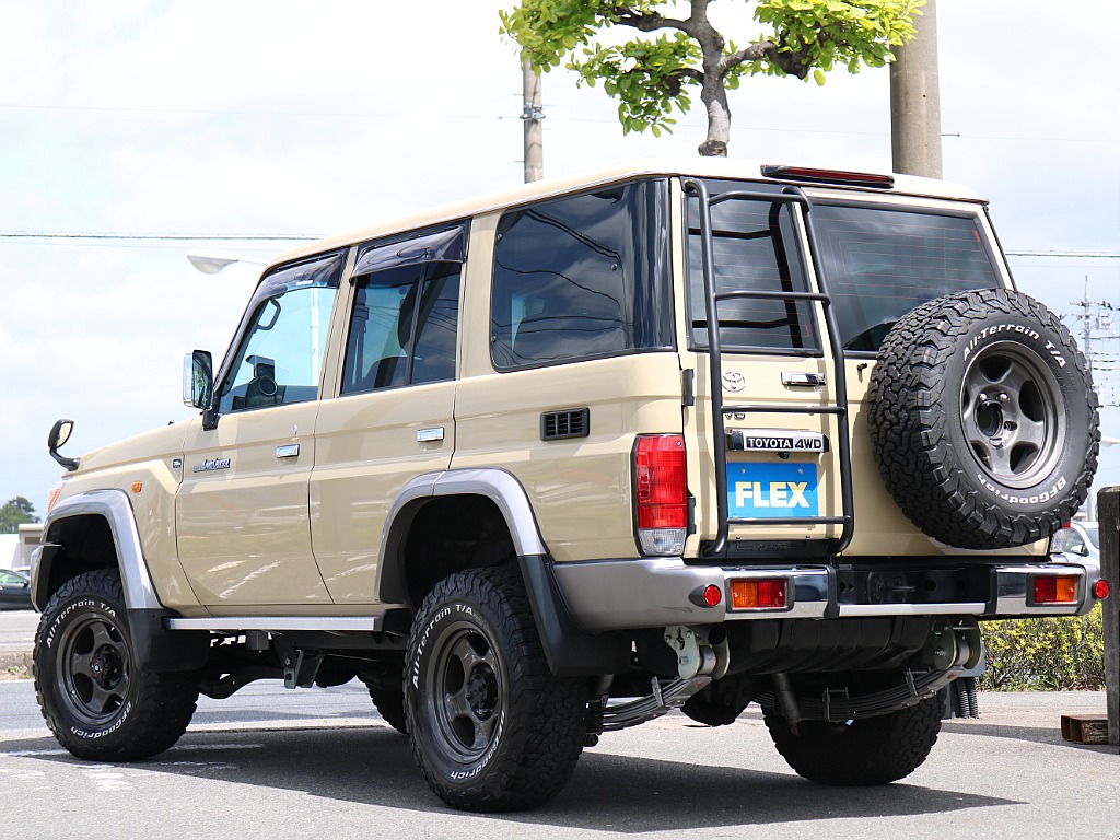 Rear side of a 2014 Toyota Land Cruiser 70