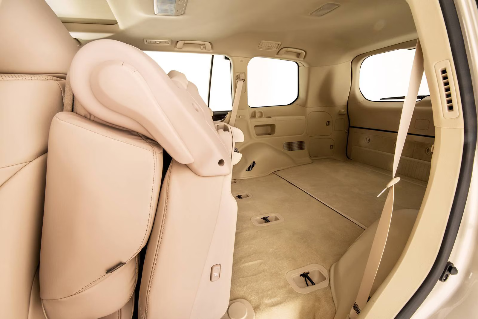 Rear seats fully folded on a Lexux LX 570 