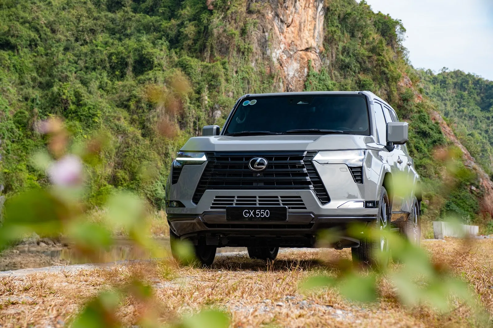 2025 Lexus GX 500 parked alongside mountains