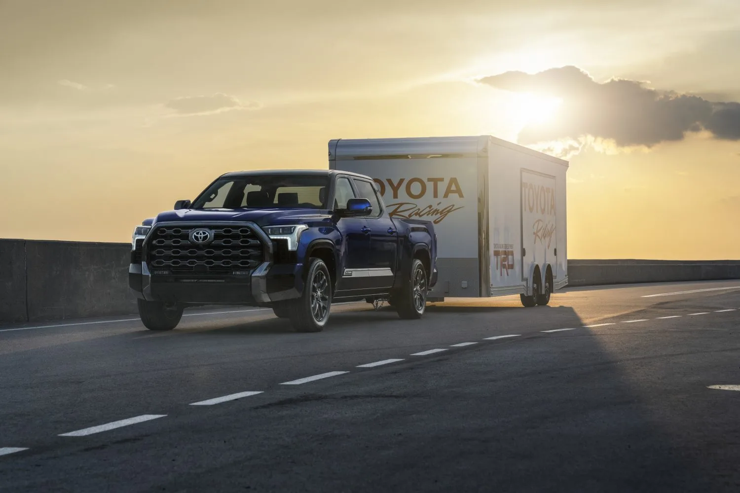 White Toyota Tundra limited outside a dealership
