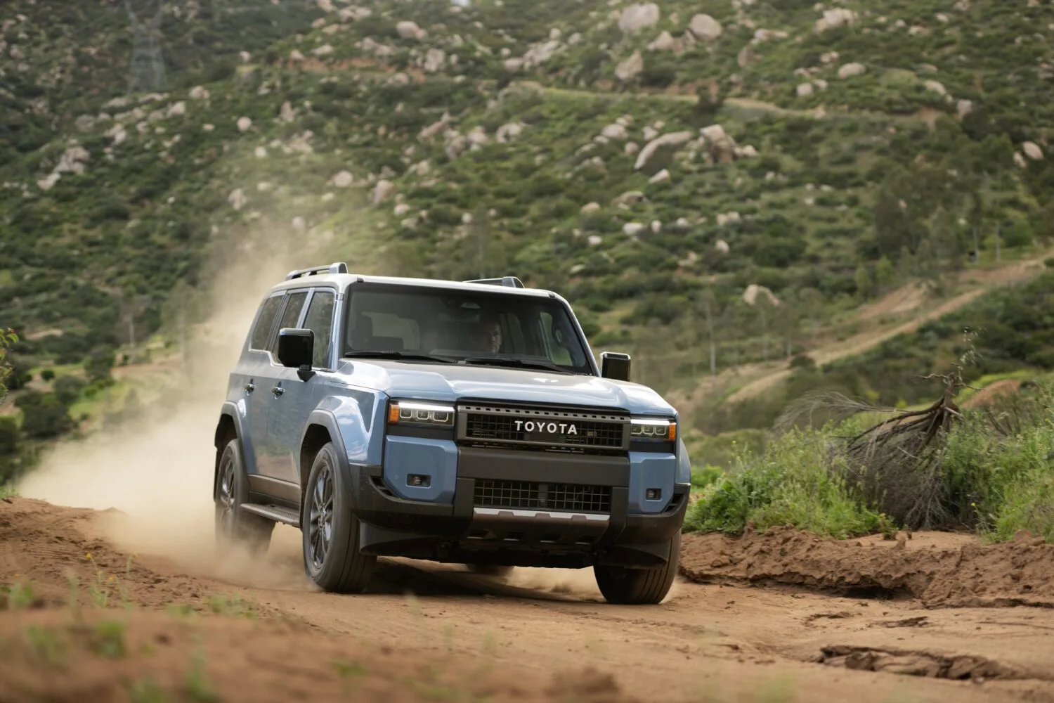 Toyota Land Cruiser Off-Roading on a Desert Track