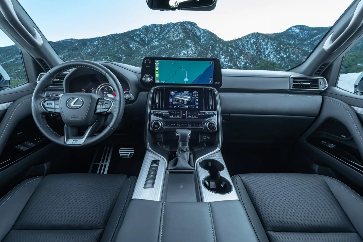 2024 Lexus LX 600 exterior front three-quarter view showing spindle grille and LED headlights