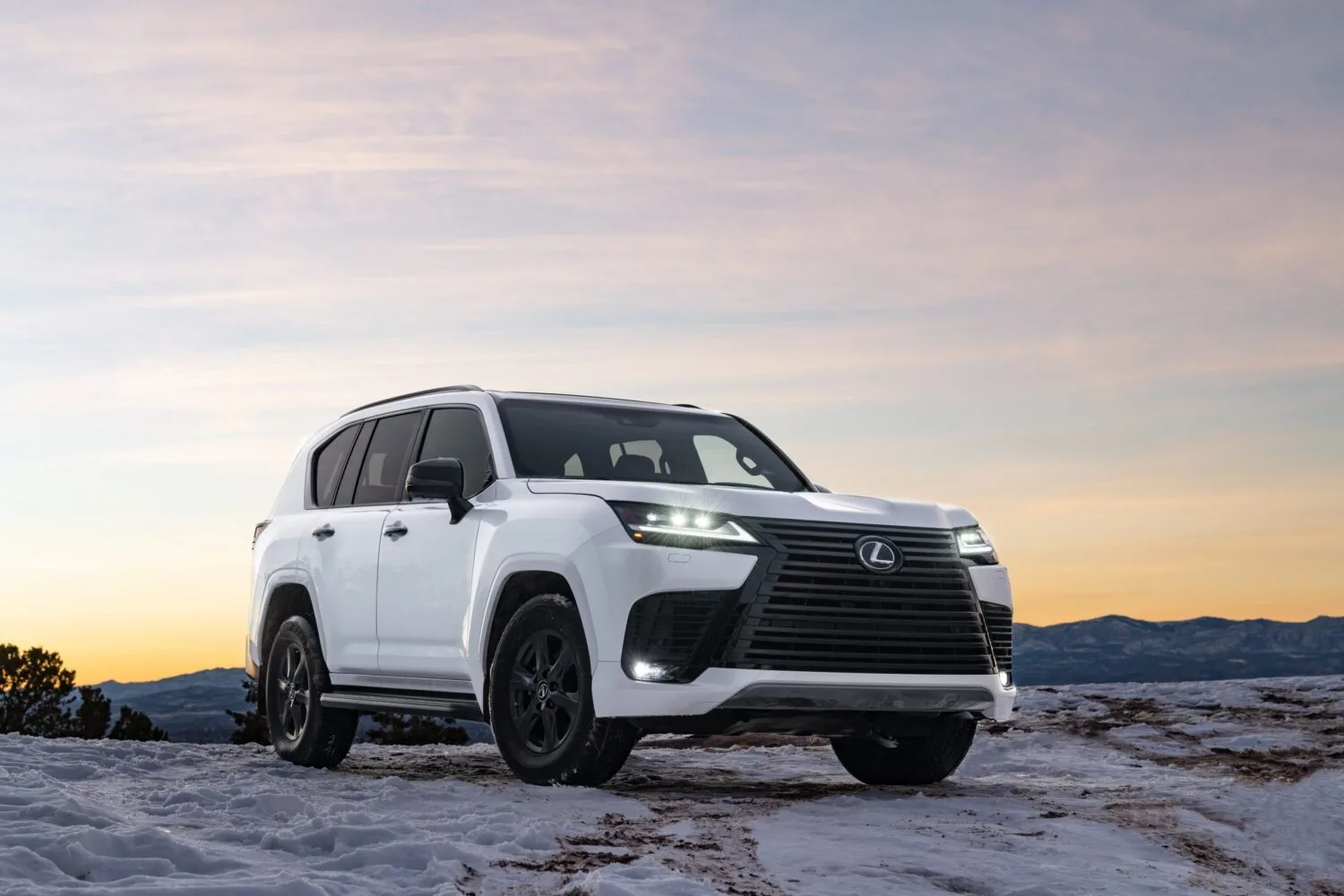 Lexus LX 600 parked on a snowy land