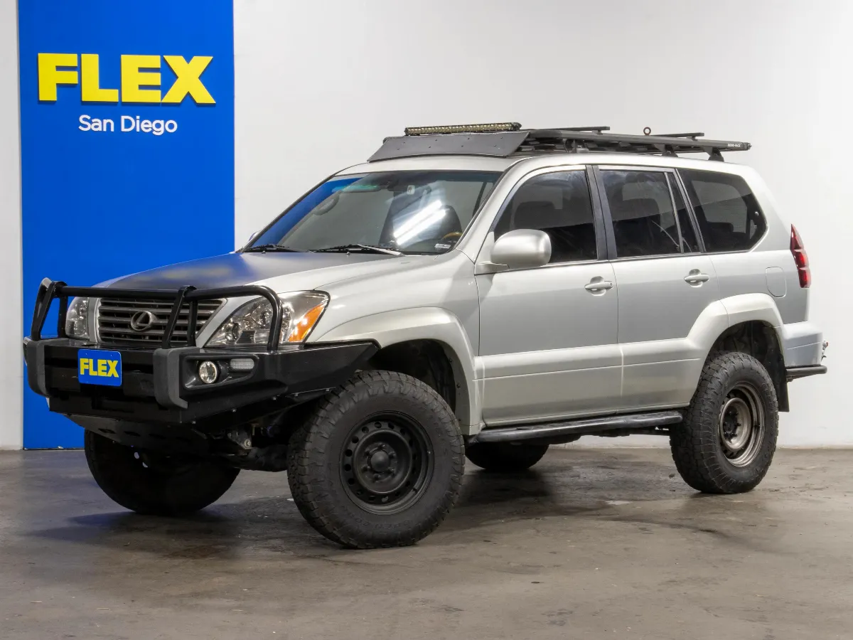 2005 Lexus GX 470 with lift kit, bull bar and roof rack